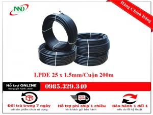 Ống LPDE 25x1.5mm Nhựa Nguyên Sinh